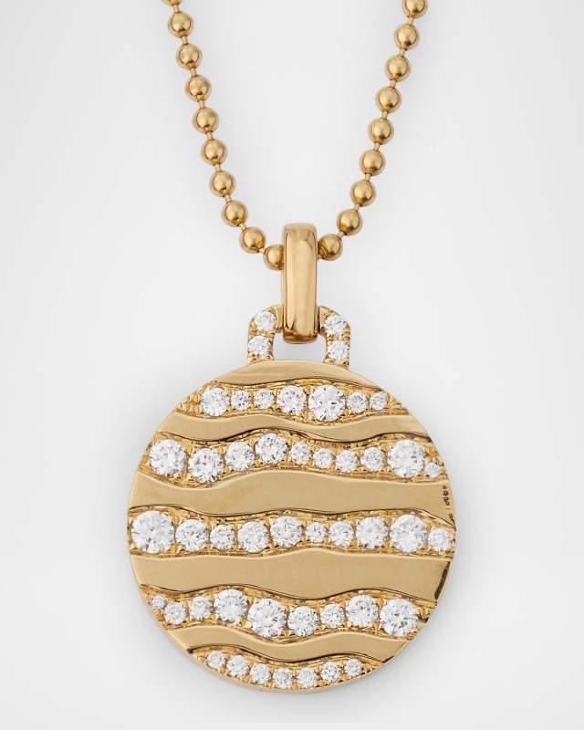 18K Yellow Gold Alma Dos Rio Diamond Pendant Necklace